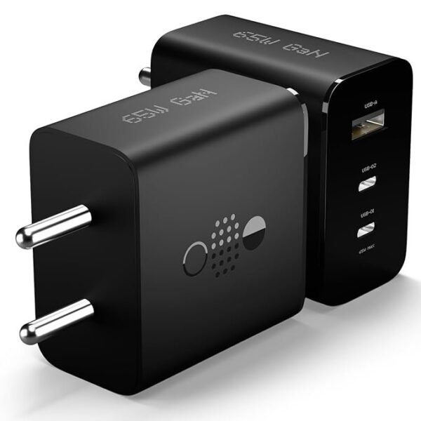 65W CMF by Nothing Gan Trio Charger Adapter | 3 Port USB Type C to A Fast Wall Charging Adaptor Compatible with CMF Phone 1/Nothing Phone 2a Plus/Phone 2A/Phone 2/Samsung Galaxy S24 Ultra