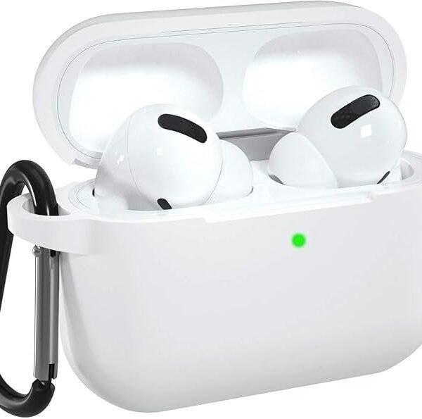 EDNITA Airpods Pro 2 Case Compatible with Airpod 2 Pro & Airpods Pro, Earphone Case Cover Keychain | Shock Ressitant Full Protection LED Visible (White)