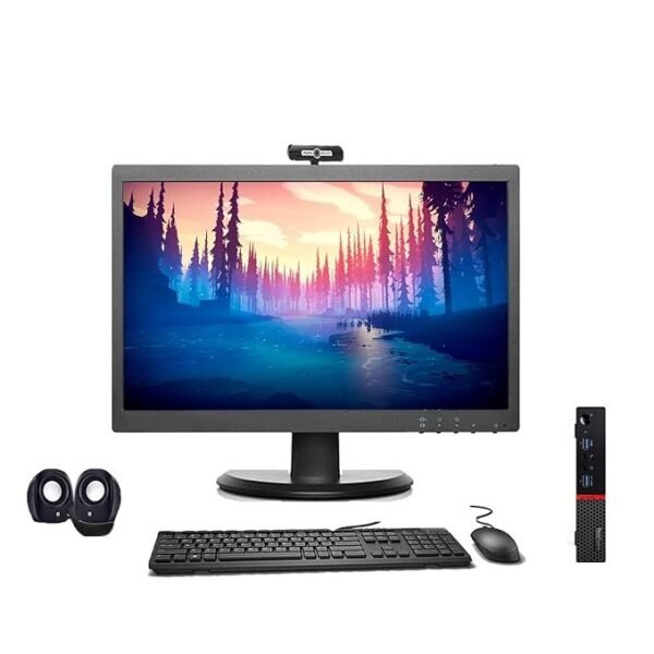 Lenovo ThinkCentre M700 All-in-One Desktop Computer Set (Intel Core i3 6th Gen, 8 GB DDR4 RAM, 256 GB SSD, 19" HD Monitor, Tiny CPU, KB & Mouse, HD Webcam, WiFi, Windows 11, MS Office)