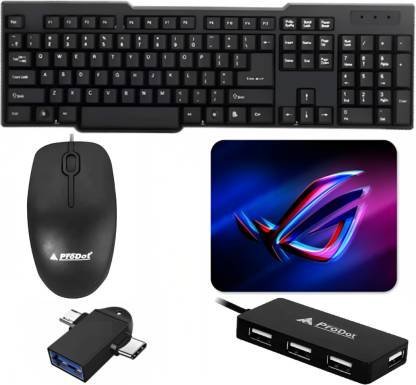 The Originals Prodot Keyboard, Mouse and usb Hub , mouse pad and otg cable Combo Set Combo Set??(Black)