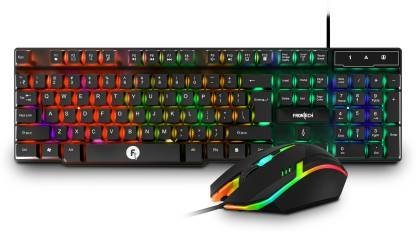 Frontech KB-0040 Wired Gaming Combo Keyboard and Optical Mouse| RGB Backlight | 104 Keys Combo Set??(Black)
